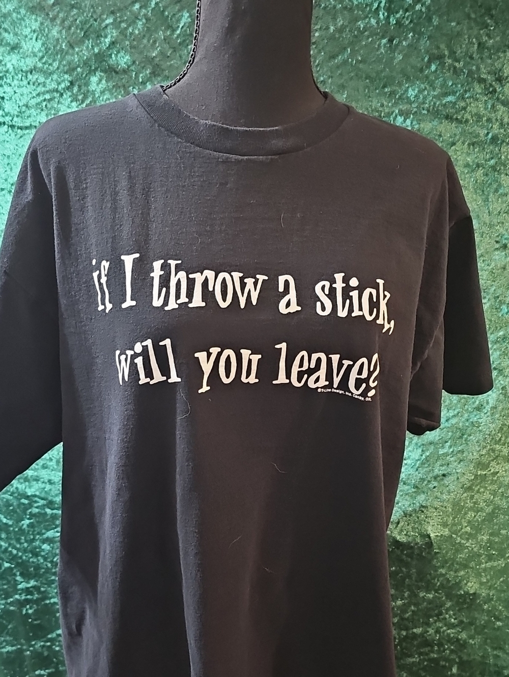 XL Black Graphic Tee with White Letter Slogan 100% Heavy Cotton NWOT 28" Length